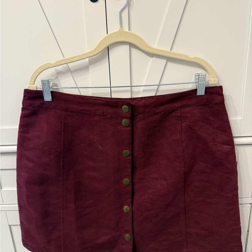 Old Navy Burgundy Button-Front Skirt
